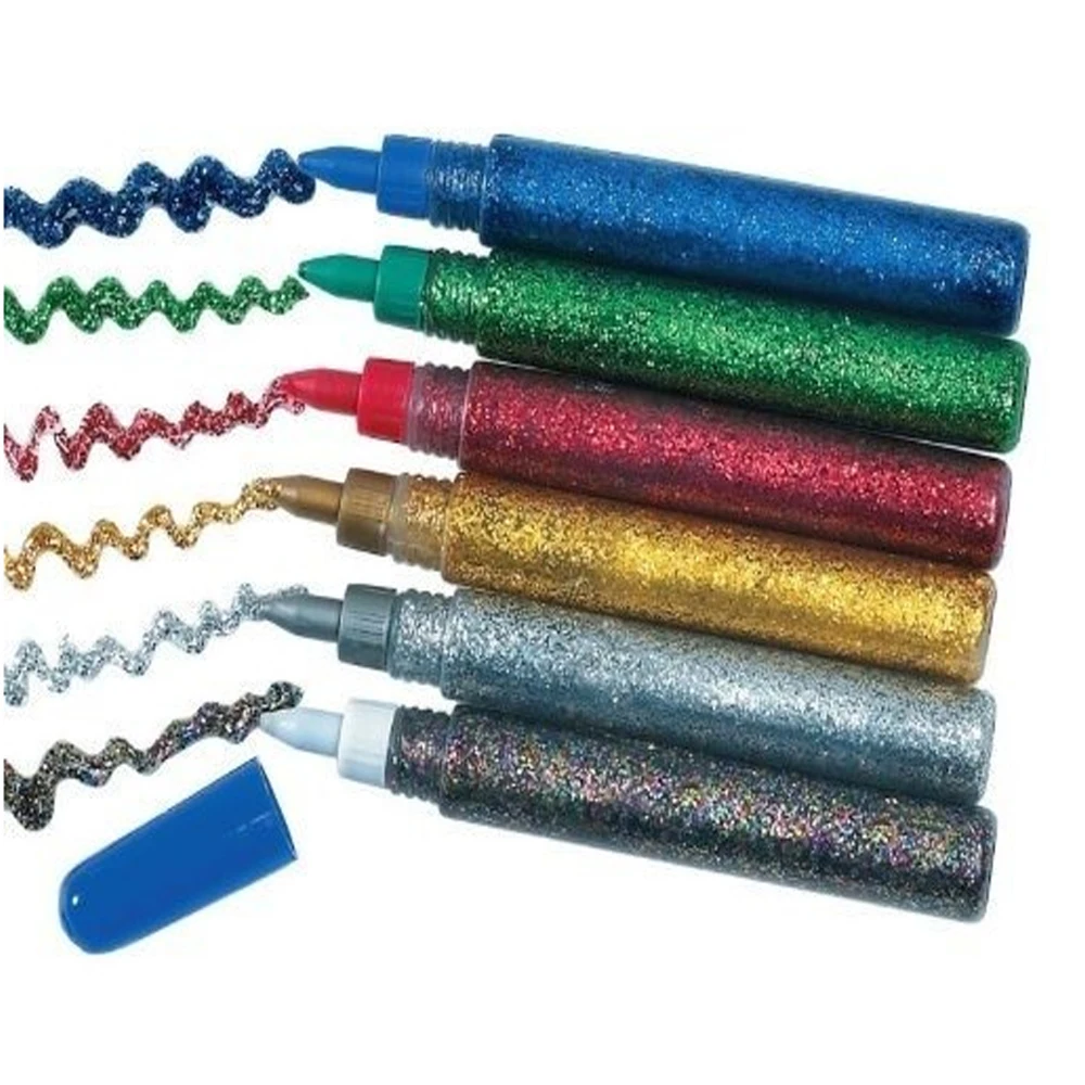 Amazon Hot Selling Creative 3d Washable Vivid Colors Glitter Stick Glue