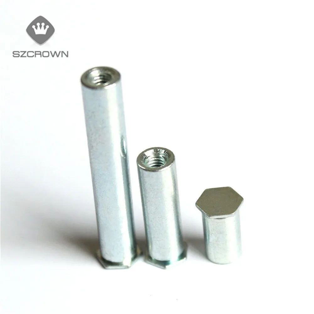 Hexagon Self Clinching Threaded Standoff Rivet Standoff Plated Zinc