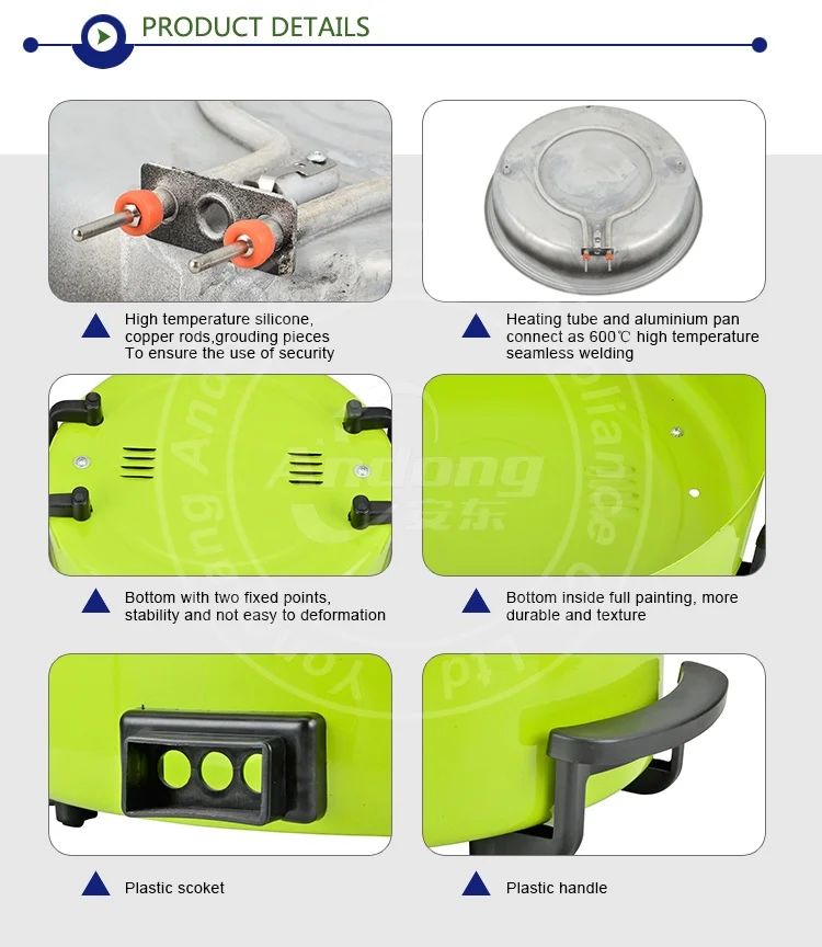 Round Nonstick Cooking Electric Pizza Pan With Glass Cover For Cooking