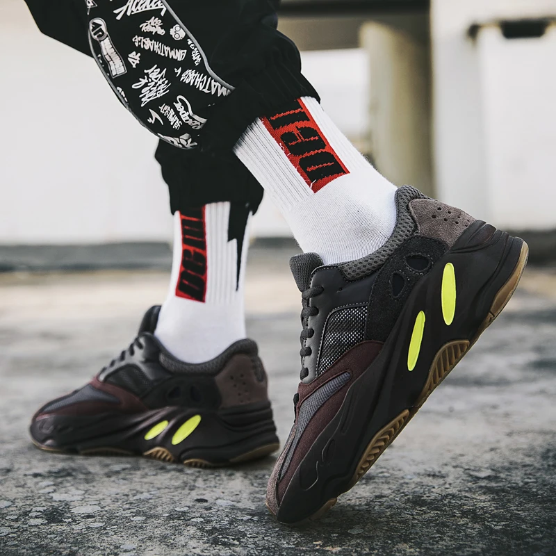 No Logo high quality men Fashion Low sneakers kanye west Yeezys 700V2 Runner wave Mauve casual shoes walking shoes size 36-46