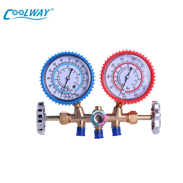 Air Conditioner Refrigerant Double Manifold Set Gauges Set AC Refrigerant Gas Digital