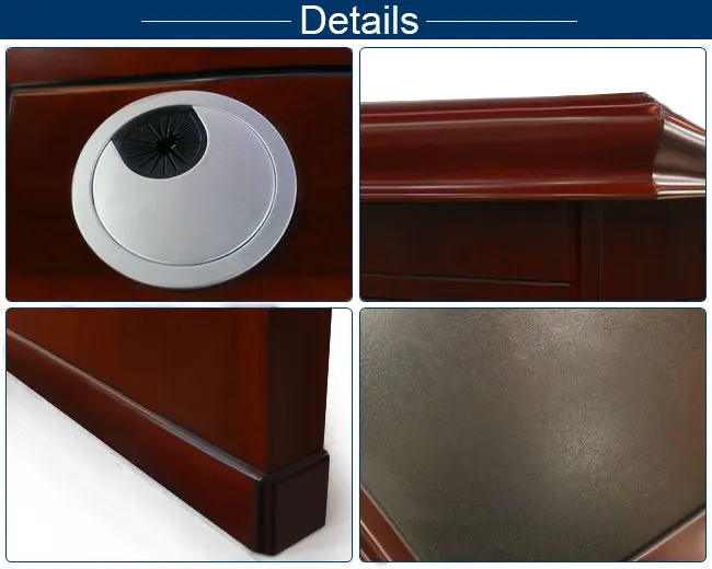 Classic wood boss modern director office table design HDF board office furniture modern with side cabinet with drawer l shaped office desk