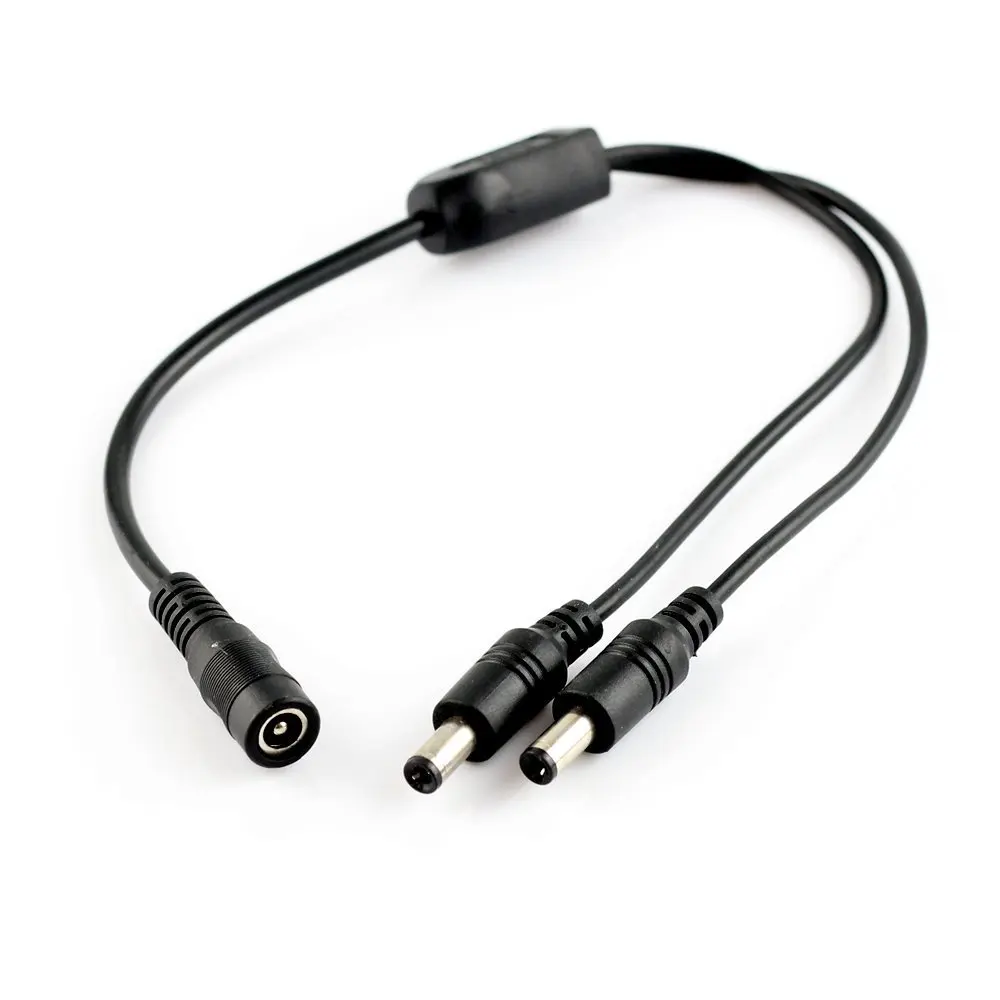 DC 2.1 5.5 MM 1 to 2 Power Adapter Spliter Converter Cable 12V 24V DC for CCTV LED Light Parking Camera Car Monitor by HitCar
