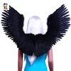 Goth Demon Birds V shape Open Swing Large Black Feather Angel Wings HPC-0812