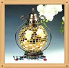 30-55cm Handmade Outdoor Round Shape Golden Lantern Winds Metal Wall Lantern Mosaic Glass Hanging Outdoor Candle Lanterns