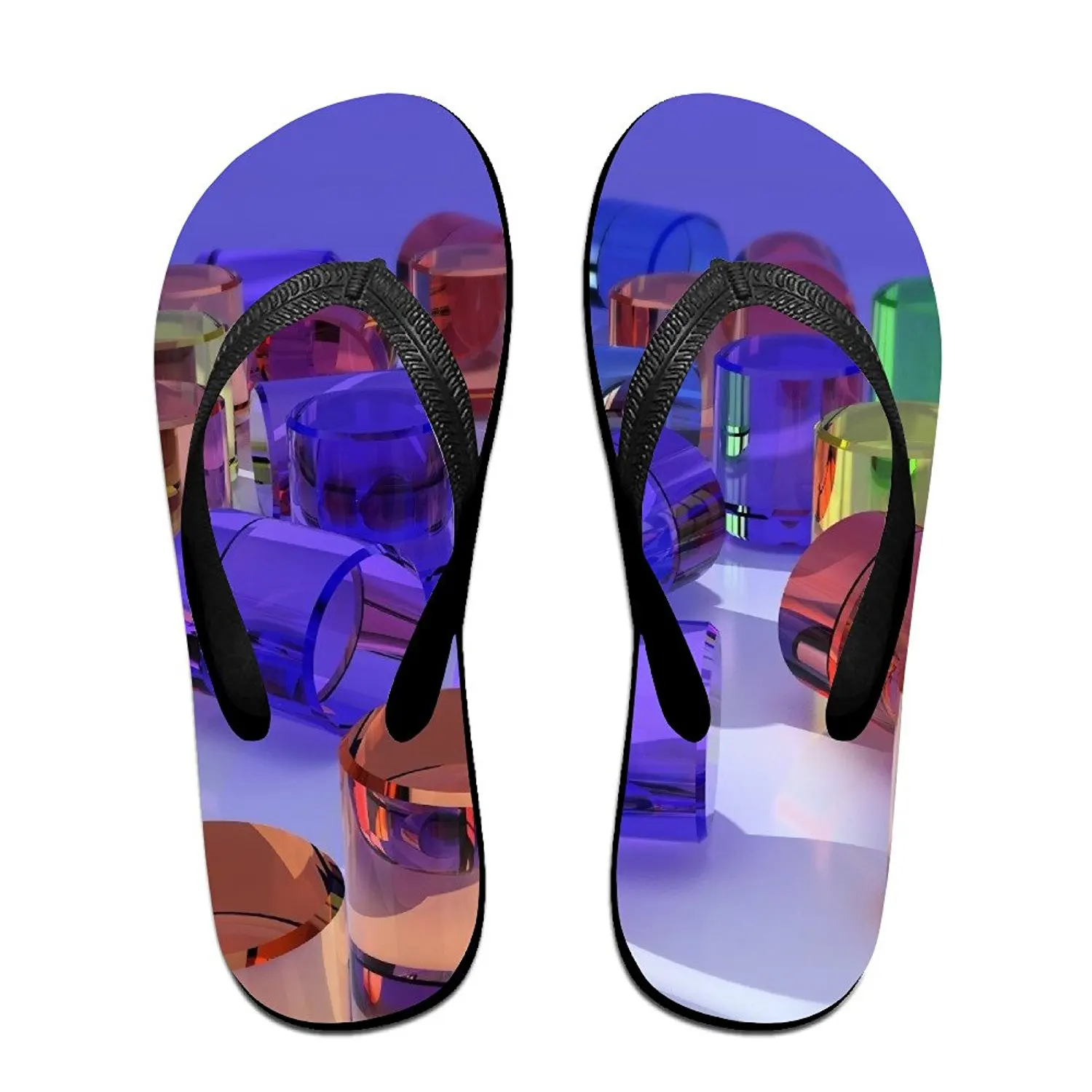Jinqiaoguoji Design Summer Figurines Glass Shape Womens Sandals Beach Sandals Pool Party Slippers Flip Flops
