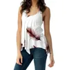 2019 summer new women's open back strap printed loose sleeveless shirt T-shirt