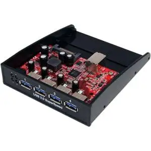Startech.Com Usb 3.0 Front Panel 4 Port Hub - 3.5 5.25In Bay - 4 X 9-Pin Type A Female Usb 3.0 Usb External, 1 X 9-Pin Type B Female Usb 3.0 Usb Internal, 1 X 15-Pin Female Serial Ata Internal - Drive Bay "Product Category: I/O & Storage Controllers/Usb/Firewire Adapters"