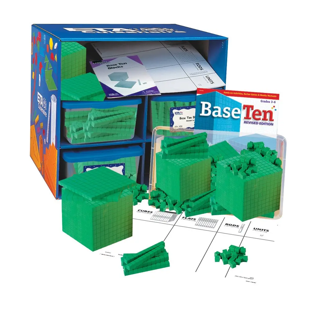 ETA hand2mind Green Foam Base Ten Blocks, Class Set