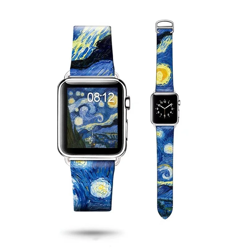 Karet Jam Tangan Silikon Seri Van Gogh Lukisan Tali Jam Silikon Pita Jam Tangan Untuk Jam Tangan Apple 38mm 42mm Buy Van Gogh Seri Silikon Menonton Band Lukisan Silikon Menonton Tali Untuk Iwatch Tali 38mm 42mm Product