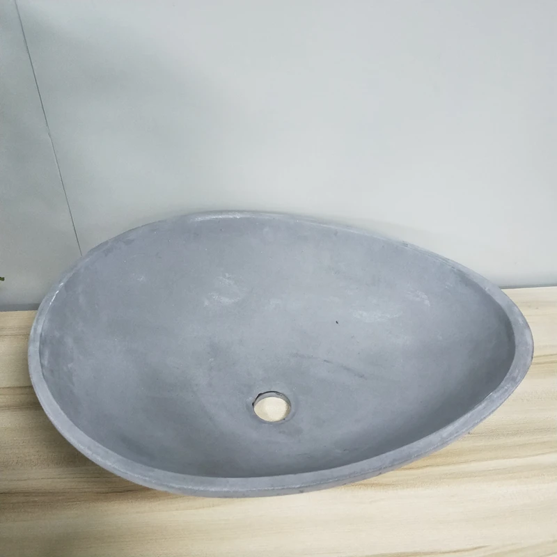 Round Shape Dark Grey Concrete Wash Basin