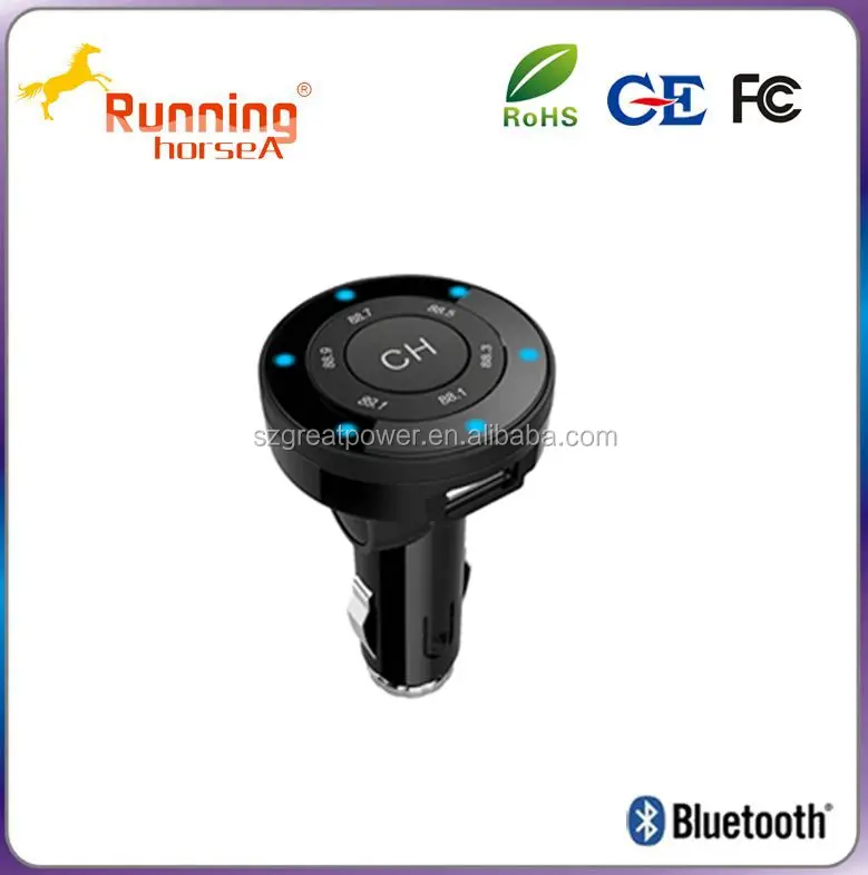 2015 Unique design bluetooth fm transmitter with usb car charger