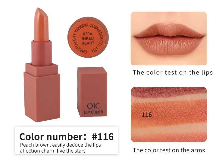 Qic Chocolat Velours Mat Rouge à Lèvres Maquillage Lèvre Cosmétiques Hydratant Durable Rouge à Lèvres Citrouille Rouge Brique Baume à Lèvres 5