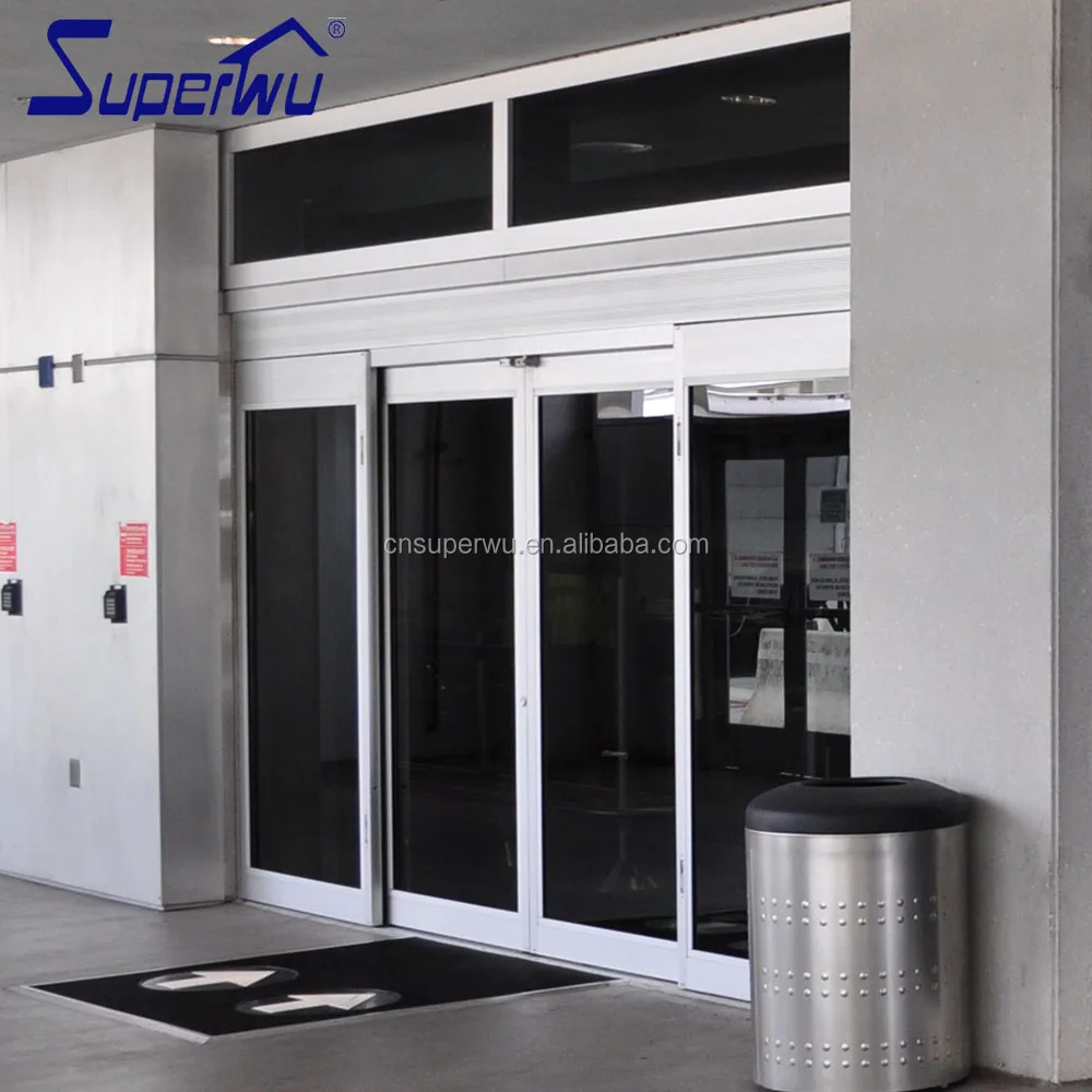 Airport Used Automatic Aluminum Glass Door Sensor SLIDING DOORS Partition Doors Commercial Finished
