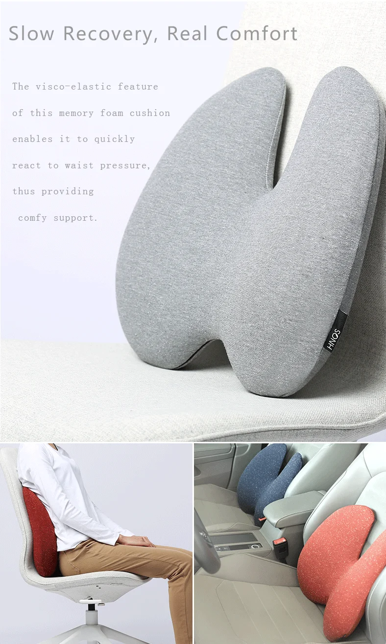 腰痛超薄型腰腰サポートオフィスチェアカーメモリーフォームバックサポートクッション Buy 卸売業者調節可能なオフィスバック枕ウエストバックカーシートバックサポート腰椎クッション 経済的な背もたれ枕オフィス低反発ランバーサポートクッション 新設計バルク