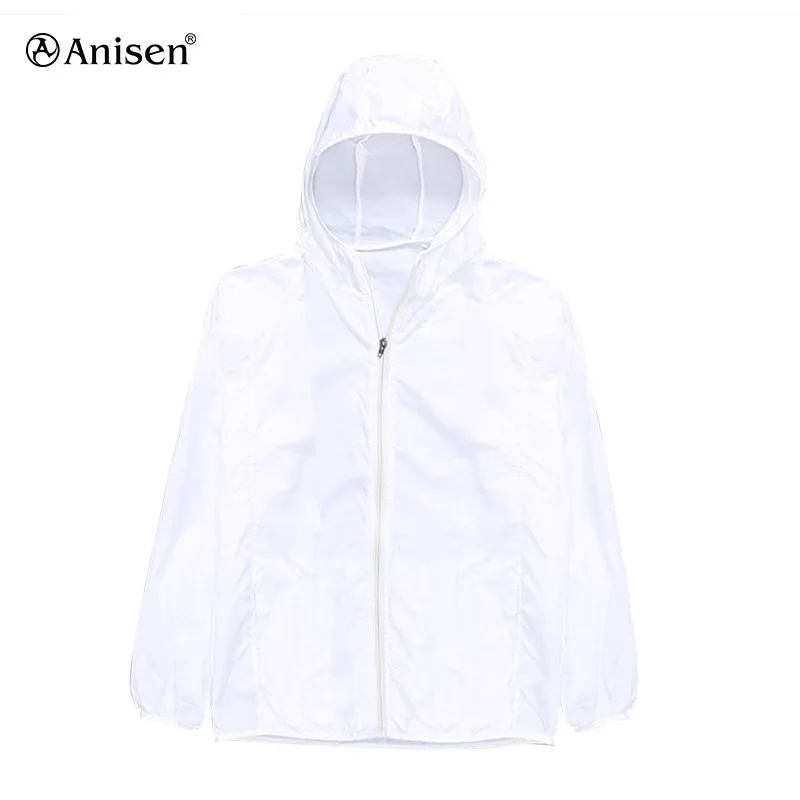 white rain coat