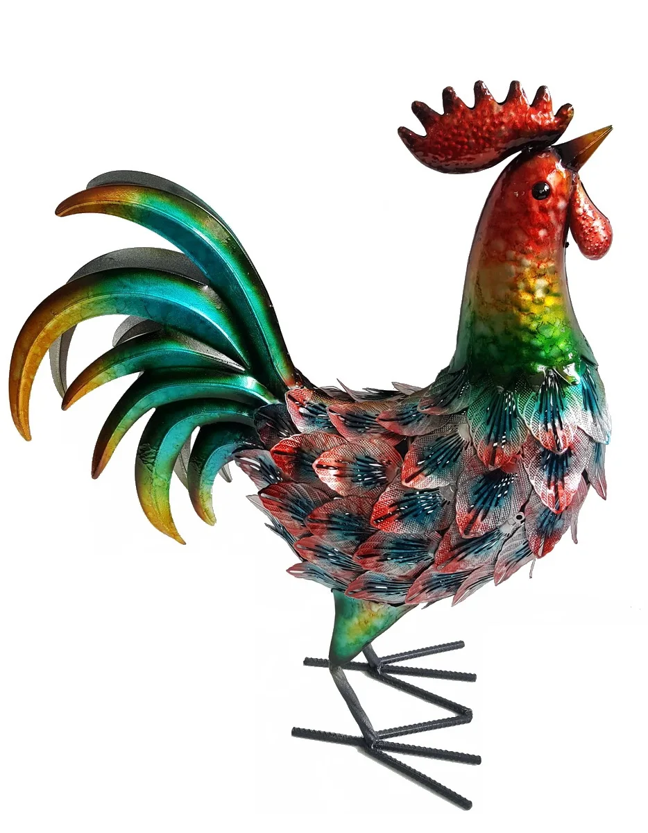 Outdoor Hand Painting Garden Ornaments Metal Cock - Buy Metal Cock ...