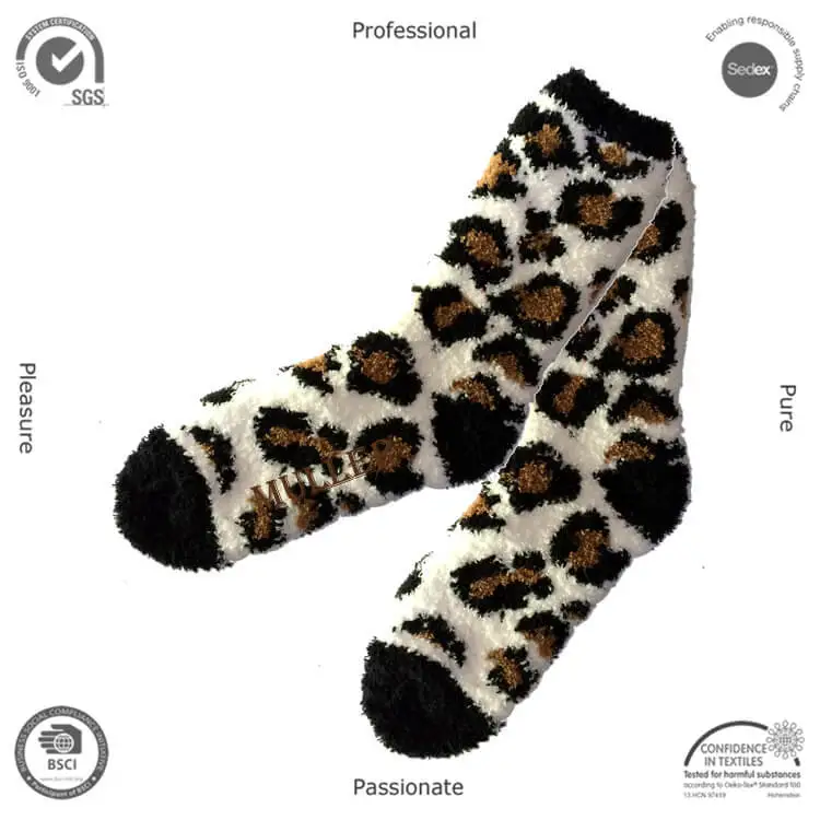 leopard print fluffy socks