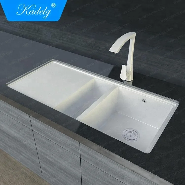 Hot selling 1.5 Bowl Tectonite Reversible Granite Kitchen Topmount Sink