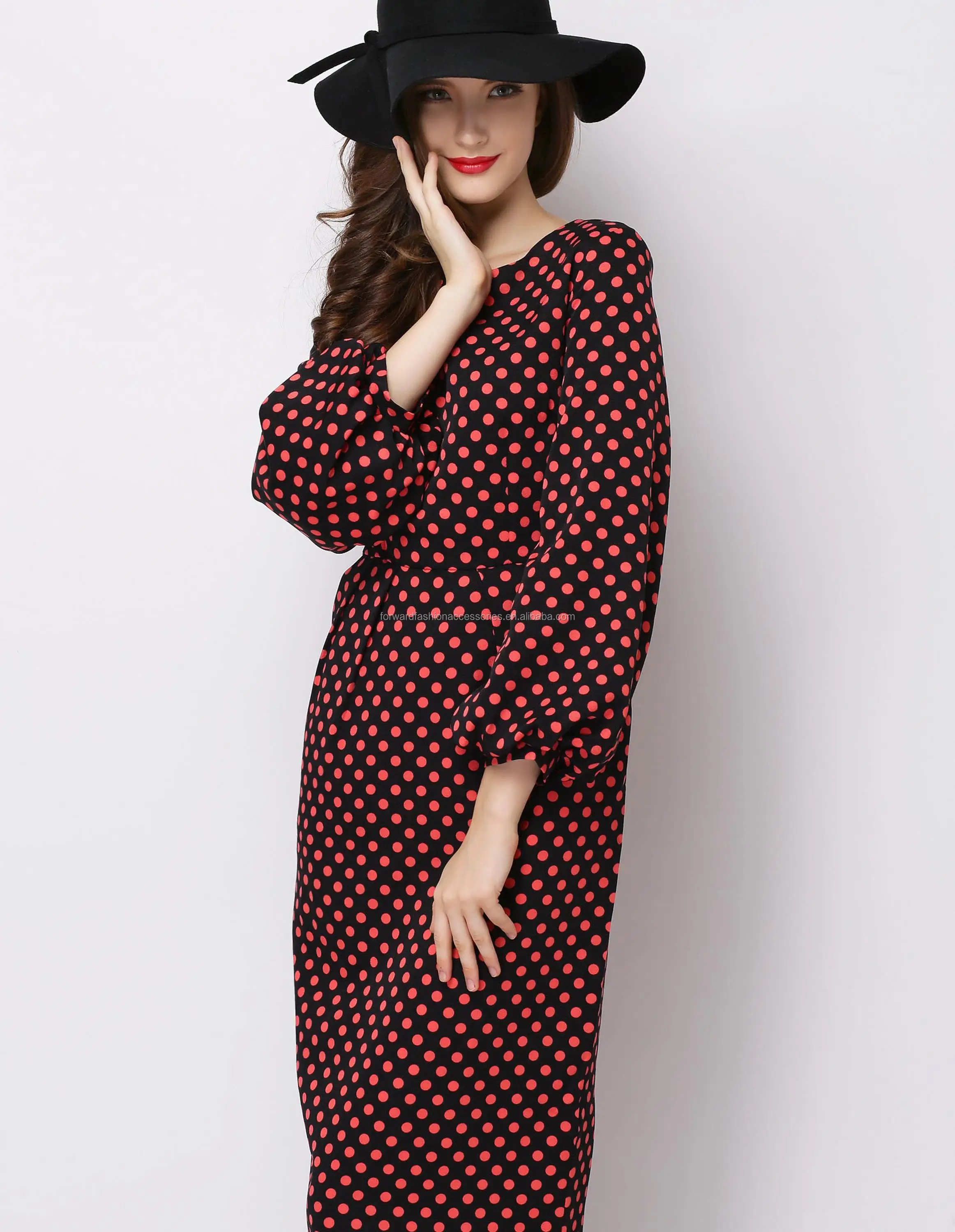 fitted polka dot dress