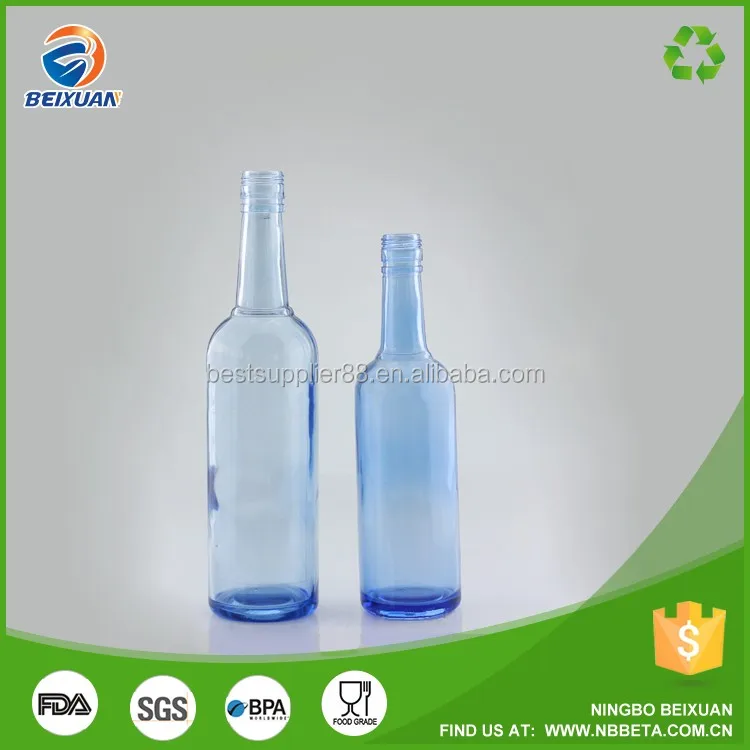 China Supplier Cobalt Blue Glass Bottle White Wine In Blue Bottle Glass