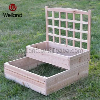 Raised Garden Planting Beds With Trellis Double Tier Plant