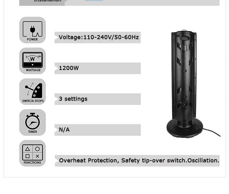 Konwin Halogen Infrared Electric Heater Quartz Carbon Nsb120sl20 Buy