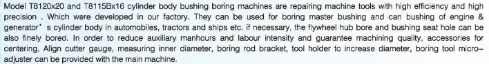 Cylinder body bushing machine repairing boring machine tools T8120