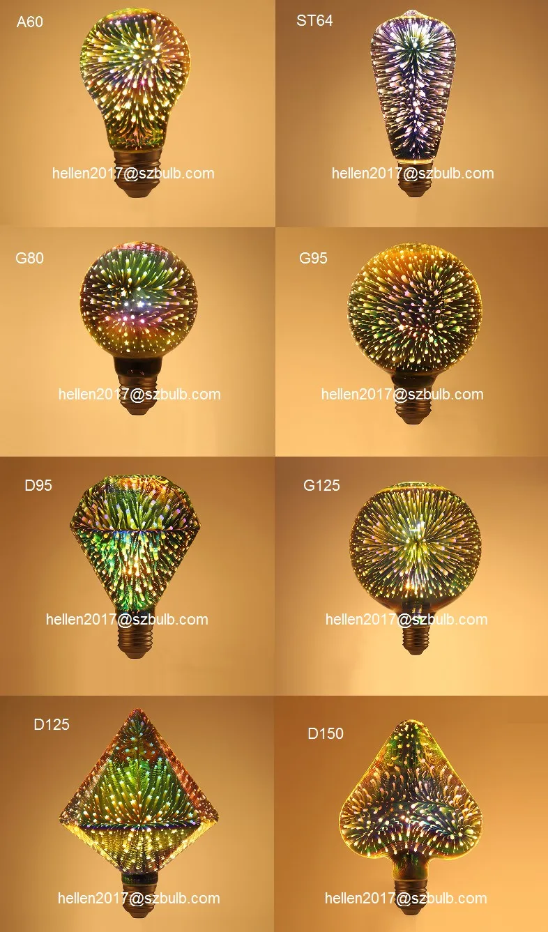 Download Wholesale 4w E27 Globe 3d Colorful Led Bulb Firework Led Illusion Light Lamp G80 G95 G125 For ...