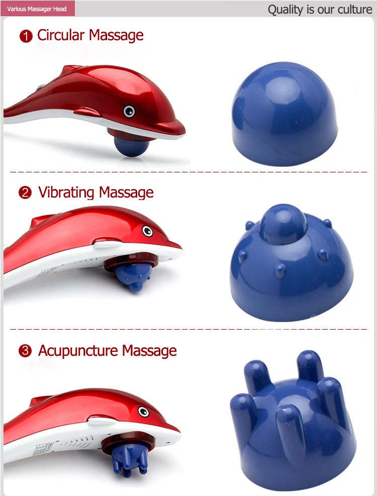 Hot Selling Multifunction Electric Massage Vibrator Dolphin Infrared Handheld Massager LC-889 BODY Massage Hammer Adjustable