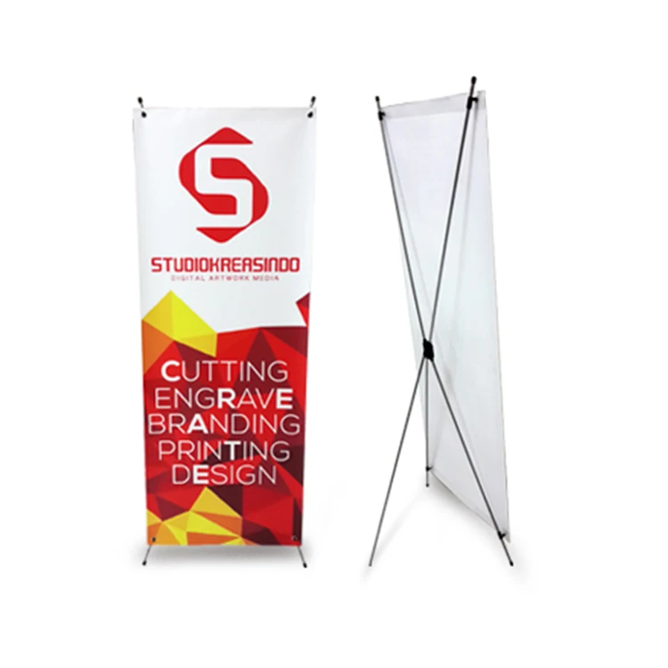
Hot selling advertising digital PVC Polyester printing X banner stand size for indoor 