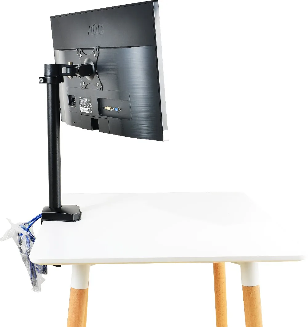 Extra Tall Single Monitor Desk Mount Stand With C Clamp/grommet