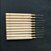 Hook Needle Hair Tools Wooden Handle Needles Micro Rings Pulling Needle Threader For Loop Hair Extension tools