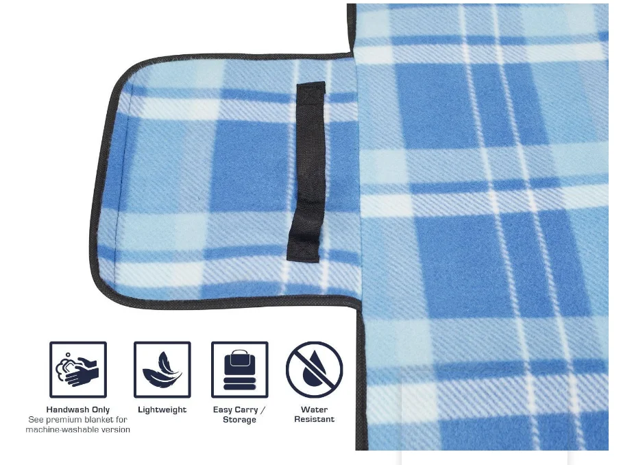 Large Picnic Blanket Waterproof With Tote,Camping Mat Striped Ground