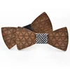 Wholesale custom mens gift triangle printed wooden suit shirt self bow tie