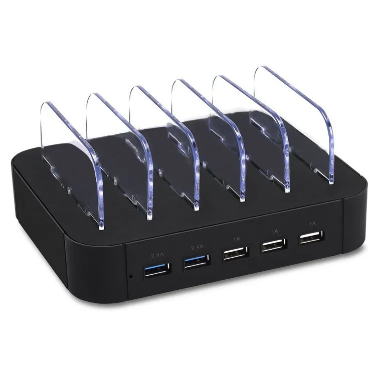 Amazon Multi 5 Port Usb Charging Station With Usb Hub For Mobile Phone
