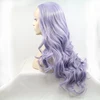Best Selling Wholesale Natural Wavy Texture Grey Mix Color Synthetic Lace Wig