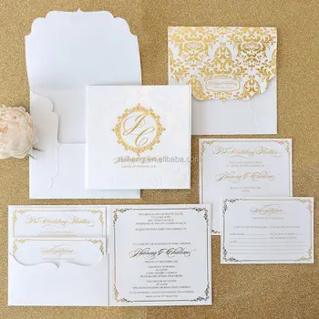 White And Gold Hardcover Wedding Invitation Folio With Respose Card Box Embossed Squared White And Gold Hardcover Wedding Invitation Folio With Respose Card Box Embossed Squared
