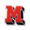 Custom Salmon colour chenille letter M patch