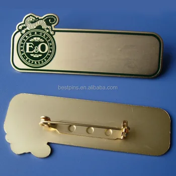 Safety Pin Name Plates,Custom Brushed Nameplates,Stamped Metal Name ...