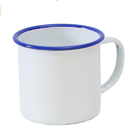 Ec42 6cm 8cm 9cm 10cm 12cm Large Capacity White Metal Enamel Enamel Mug ...