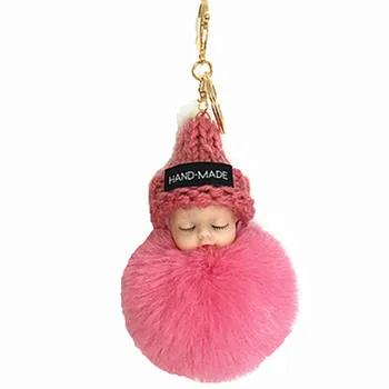 fluffy baby keyring