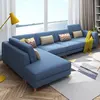 Modern small style three-person fabric sofa,Simple Nordic Corner chaise combination Soft Package double sofa