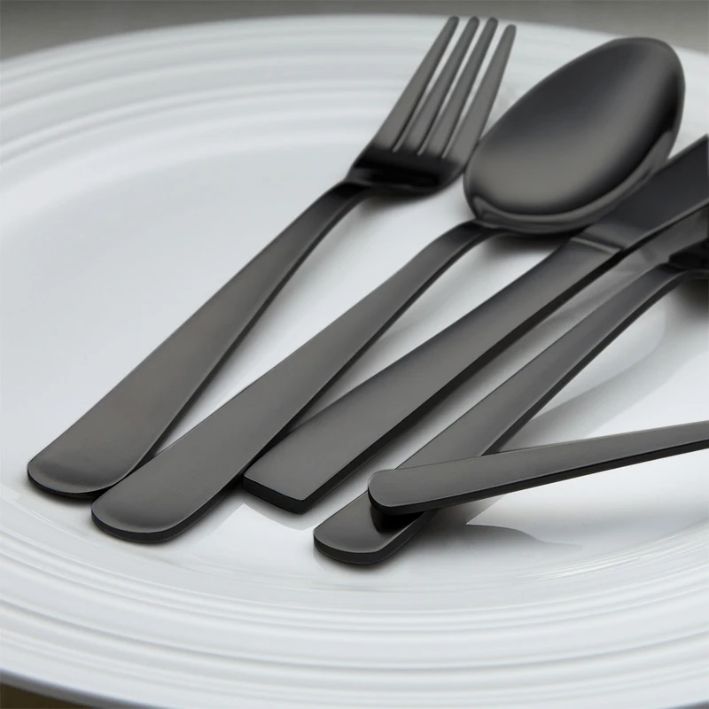 Black Cutleryset,Cutlery Black Steel,Matte Black Flatware Buy High