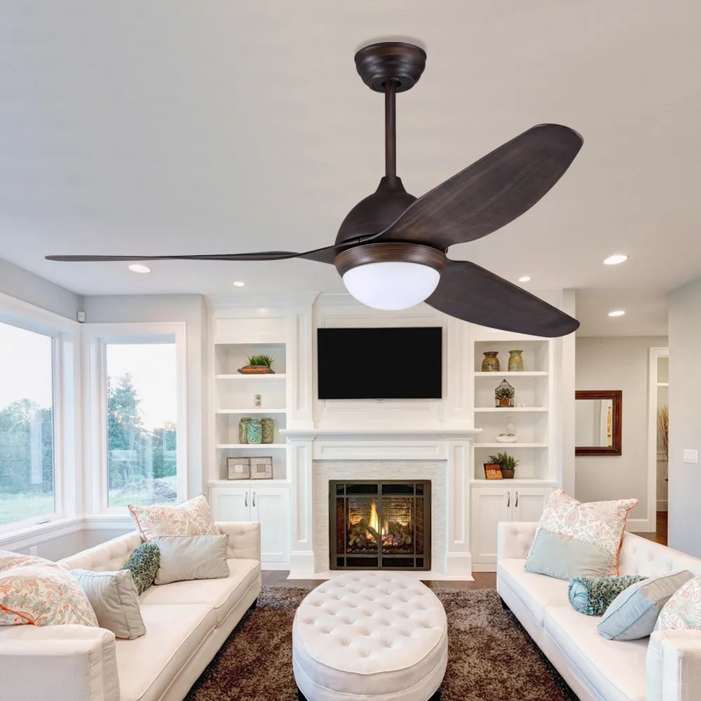 52 Inch Low Power Consumption Energy Star Ceiling Fan With Light Remote