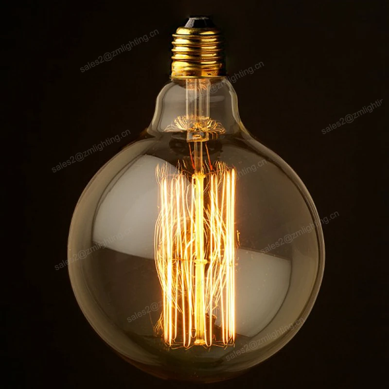 g120 E27 B22 base industrial vintage glass globe edison pendant light bulbs G95 40W