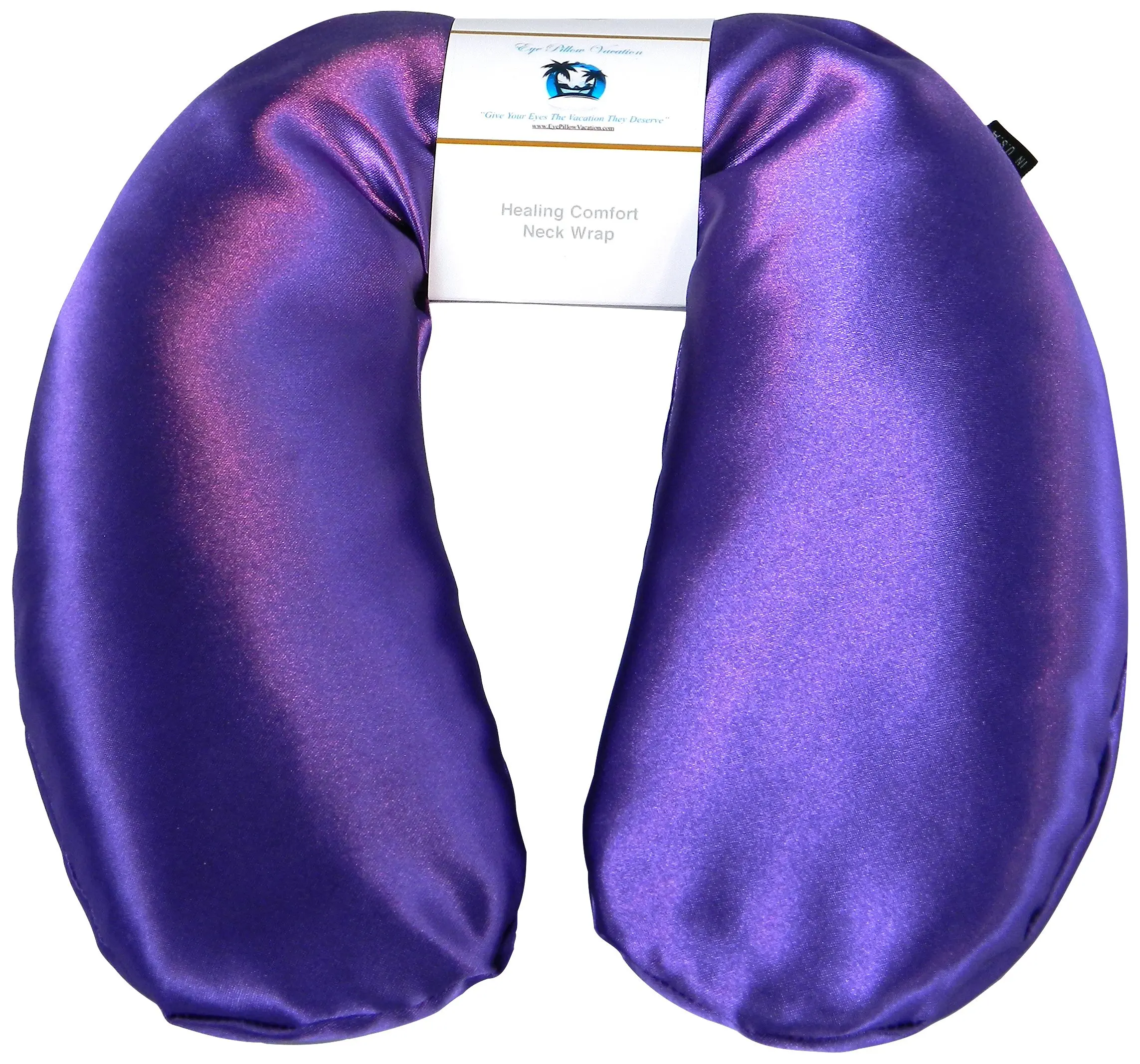 Neck Pain Relief Pillow - Hot/Cold Therapeutic Herbal Pillow For Shoulder & Neck Pain, Stress & Migraine Relief (Royal Purple - Silky Satin)