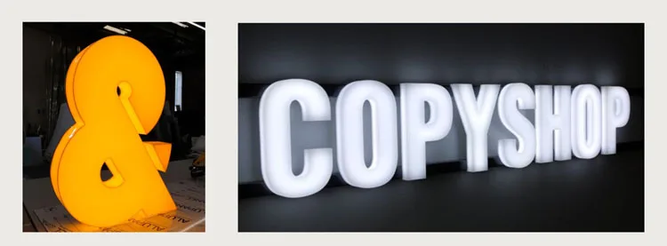 RGB led frontlit and sidelit acrylic lettering signage