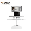 Desktop standing computer station desks that raise and lower electric for small spaces