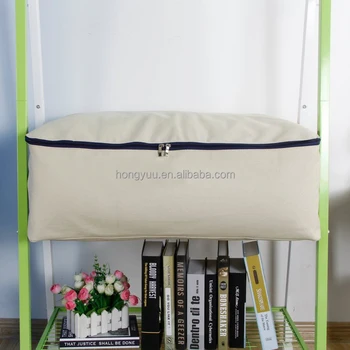 Cotton Canvas Foldable Under Bed Storage Bags For Comforters Blanket Cotton Canvas Foldable Under Bed Storage Bags For Comforters Blanket Bedding Duvet